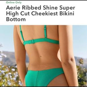 Aerie Ribbed Shine Emerald Bikini Bundle